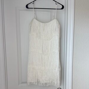 Cute White Fringe Dress